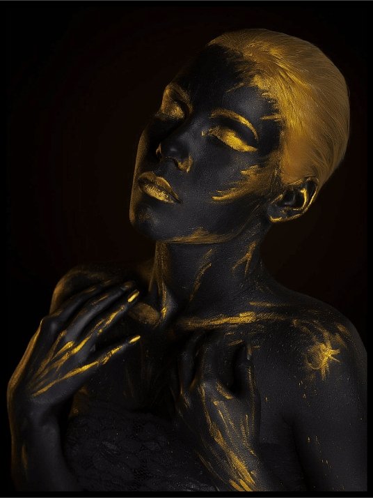 Black Gold Body Art Poster