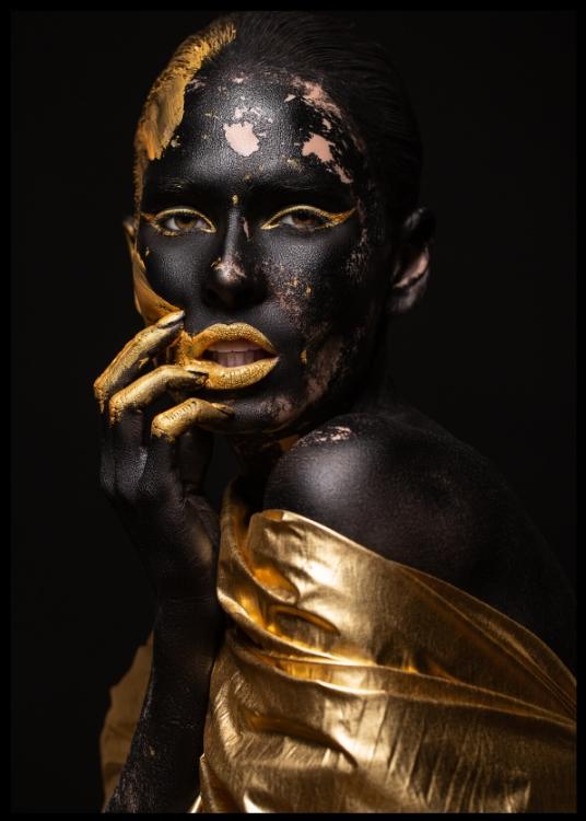 Black gold woman poster