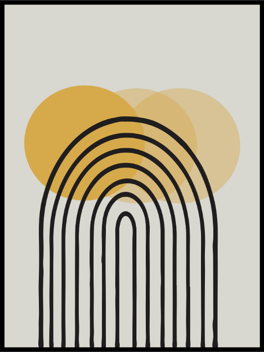 Black Rainbow &amp; Sun - Minimalist poster