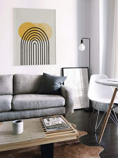 Black Rainbow & Sun - Minimalistisk plakat - Plakatbar.no