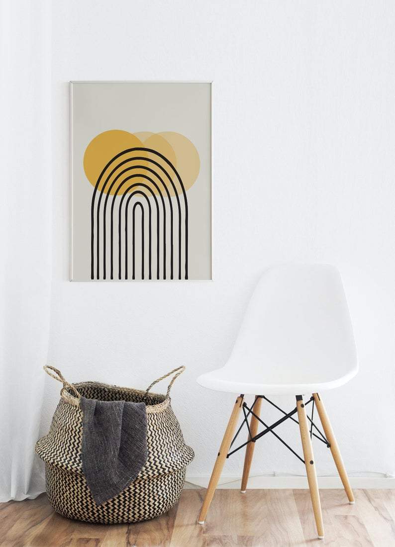 Black Rainbow & Sun - Minimalistisk plakat - Plakatbar.no