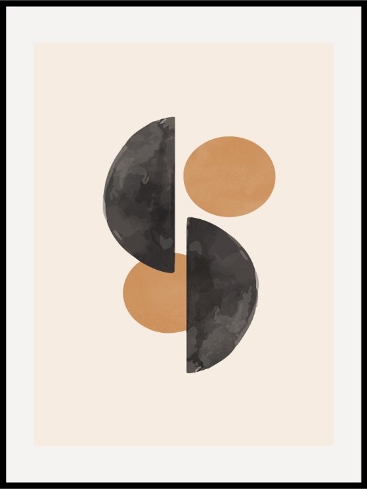 Black/Brown Boho Abstract Poster