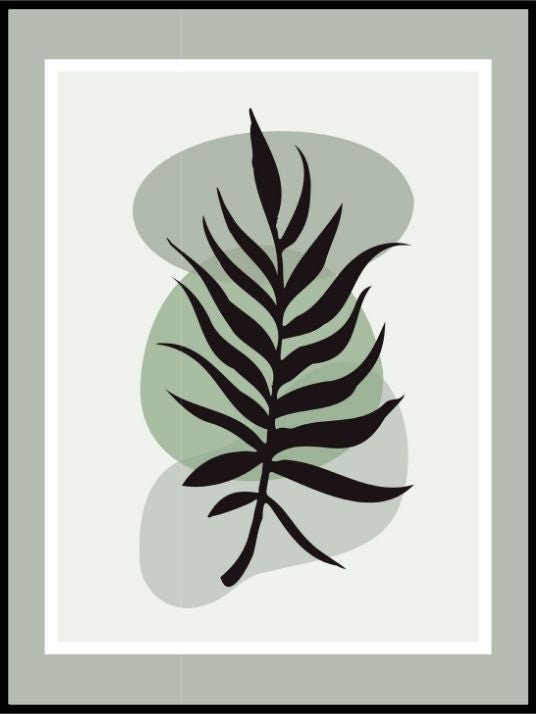 Blad med farget bakgrunn - 02 - Plakatbar.no