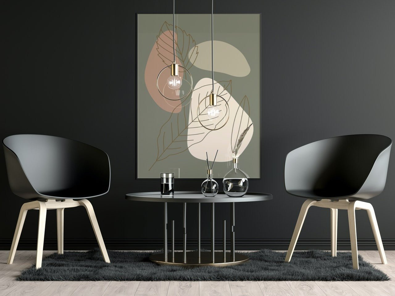 Blad med farget bakgrunn - 03 - Plakatbar.no