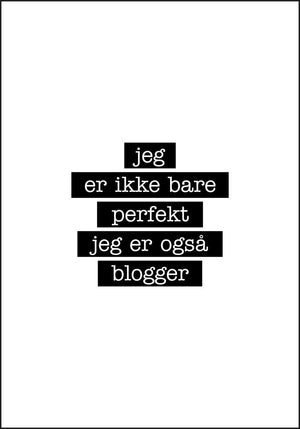 Blogger - Jeg er ikke bare perfekt Plakat - Plakatbar.no