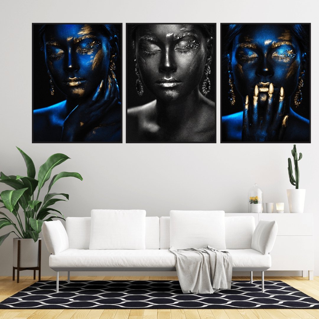 Blue And Black Gold Ancient Greece Poster - Plakatbar.no