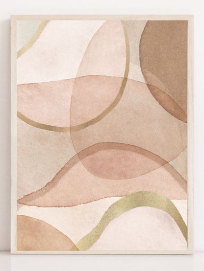 Blush og Brown Abstrakt - Plakatbar.no