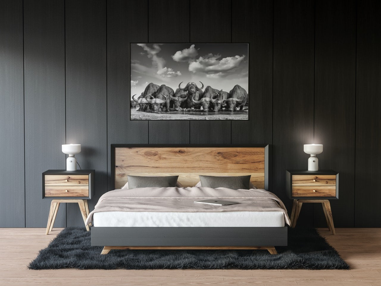 Bøffel som drikker - Plakat - Plakatbar.no