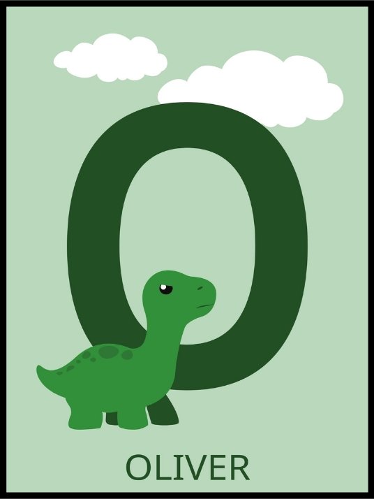 Letter poster DINO Green