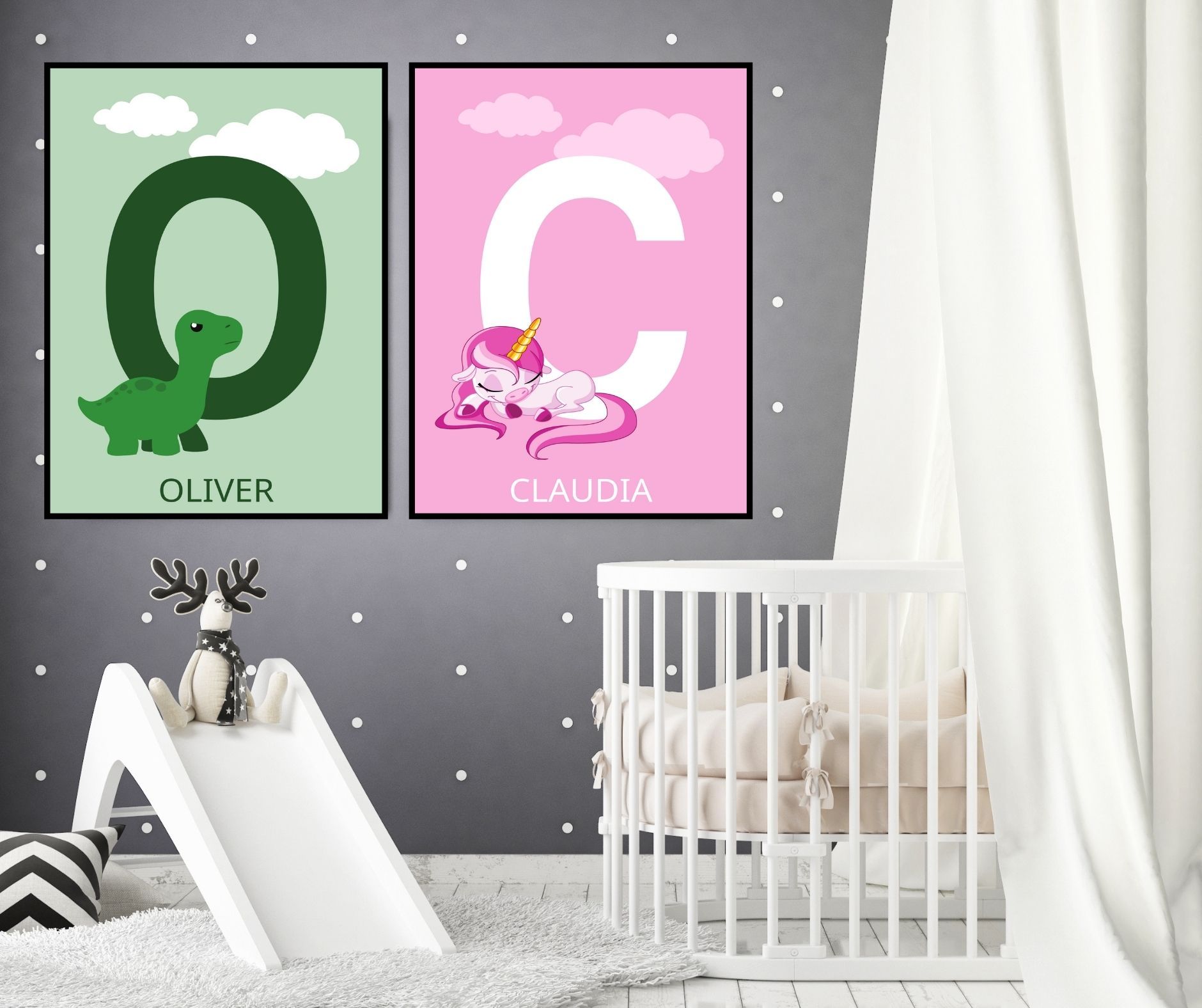 Bokstavplakat DINO Grønn - Plakatbar.no