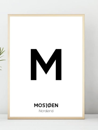 Bokstavplakat - Valgfri Sted eller By - Plakatbar.no