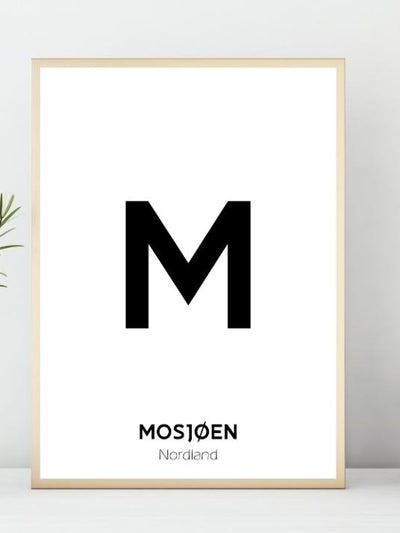 Bokstavplakat - Valgfri Sted eller By - Plakatbar.no