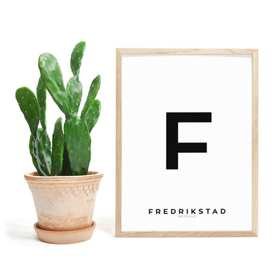 Bokstavplakat - Valgfri Sted eller By - Plakatbar.no