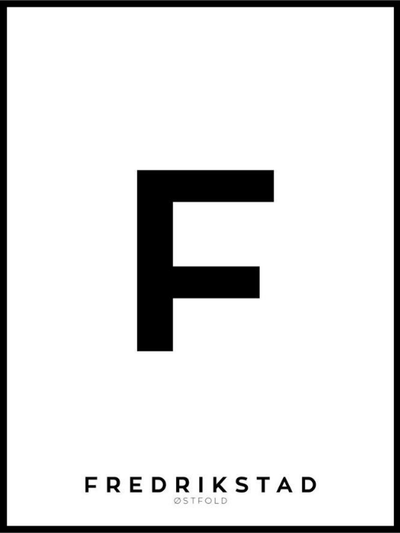 Bokstavplakat - Valgfri Sted eller By - Plakatbar.no