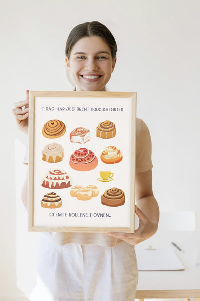 Bolleplakaten - Morsom plakat til kjøkkenet - Plakatbar.no