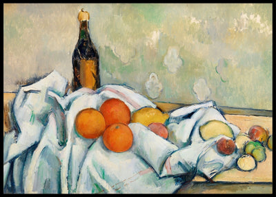 Bottle and fruits, Paul Cezanne- Plakat - Plakatbar.no
