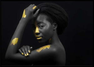 Breaking through - Black and gold poster - Plakatbar.no