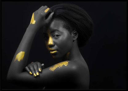 Breaking through - Black and gold poster - Plakatbar.no
