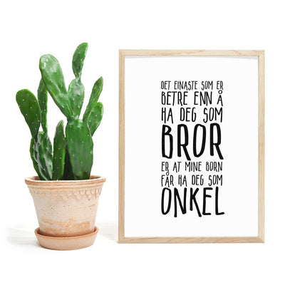 Bror og onkel - NYNORSK plakat - Plakatbar.no