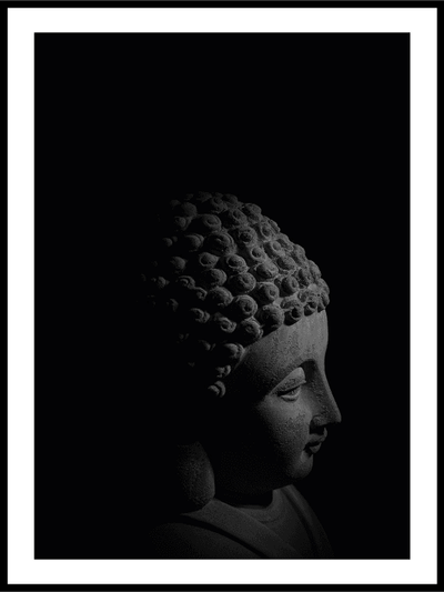 Buddha Statue - Black & White Poster - Plakatbar.no