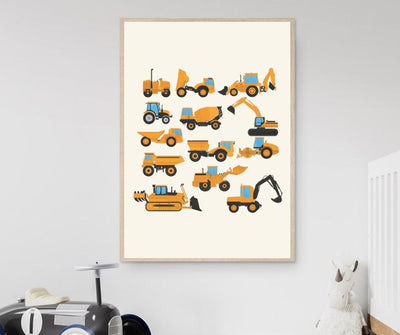 Byggemaskiner - plakat - Plakatbar.no