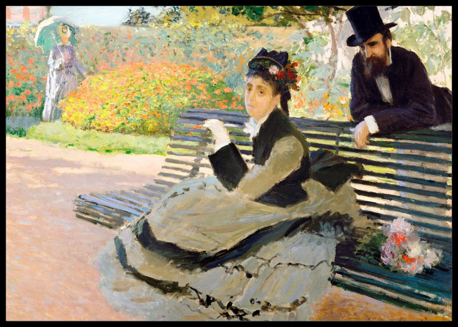 Camille Monet på en hagebenk, Claude Monet - Plakat