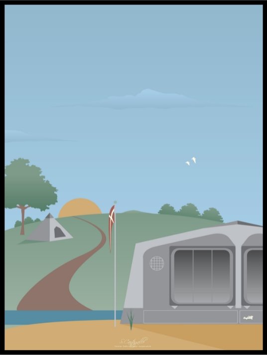 Camping in Denmark - Poster