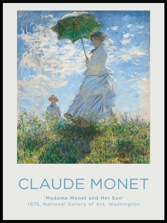 Claude Monet Poster - Madame Monet and Her Son - Plakatbar.no