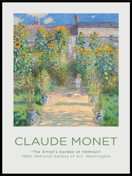 Claude Monet Poster - Sunflower Garden