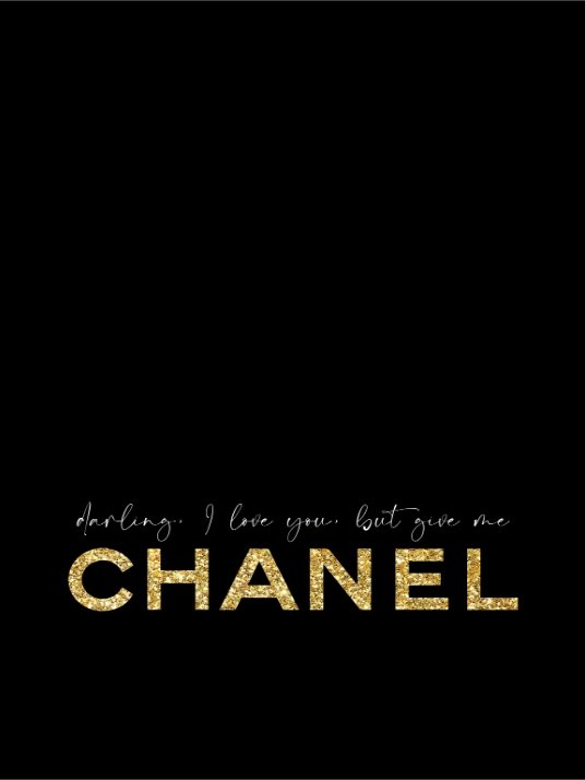 Coco Chanel Sort og Guld - plakat