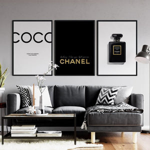 Coco Chanel Black and Gold - plakat - Plakatbar.no