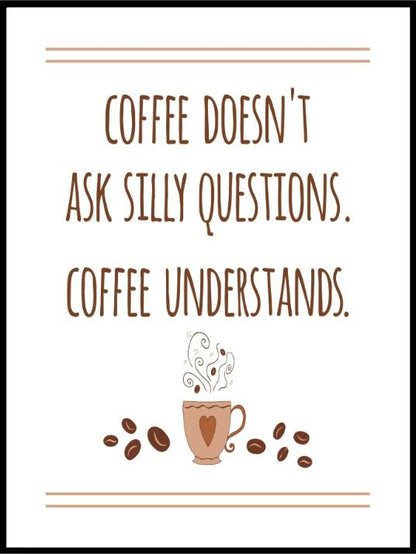 Coffee - Typografisk plakat til kjøkken 04 - Plakatbar.no