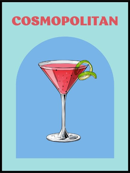 Cosmopolitan - Retro Cocktail Plakat - Plakatbar.no