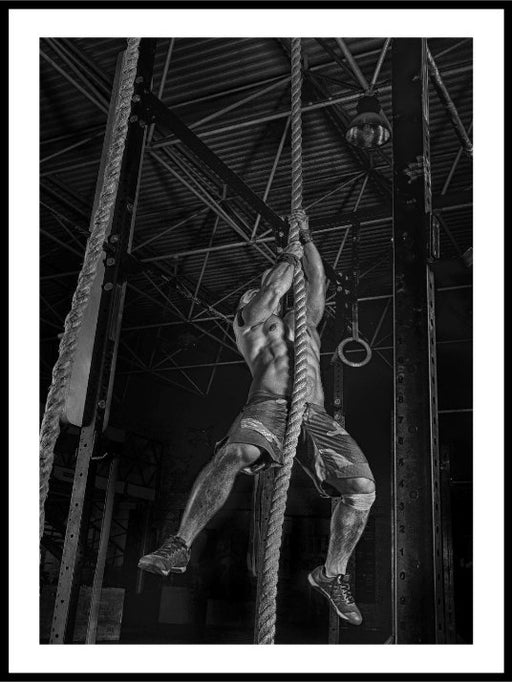 Crossfitter is climbing the rope - Poster - Plakatbar.no