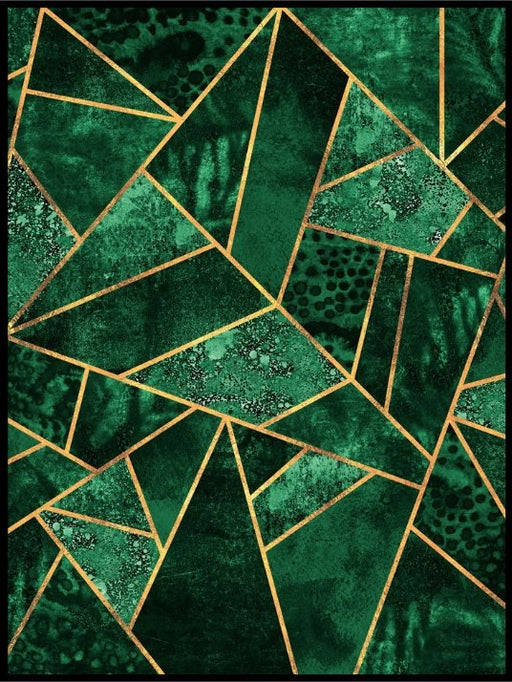 Deep Emerald Abstract Plakat eller Lerret - Plakatbar.no
