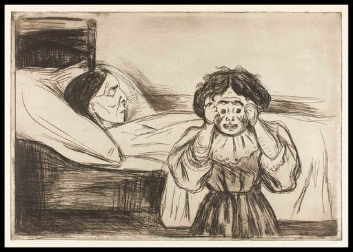 Den døde mor og hennes barn, Edvard Munch- Plakat - Plakatbar.no