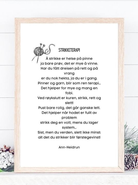 Dikt til de som strikker - Plakatbar.no