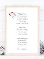 Dikt til mamma - Plakatbar.no