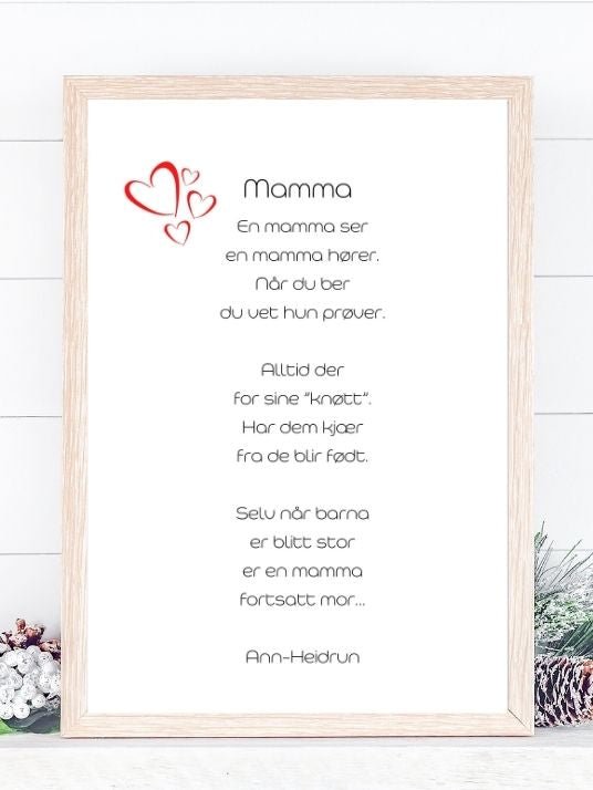 Dikt til mamma - Plakatbar.no