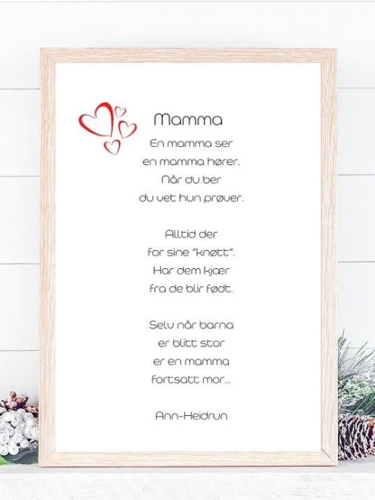 Dikt til mamma - Plakatbar.no