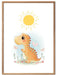 Dinosaurplakat med sol og sommerfugler - Plakatbar.no