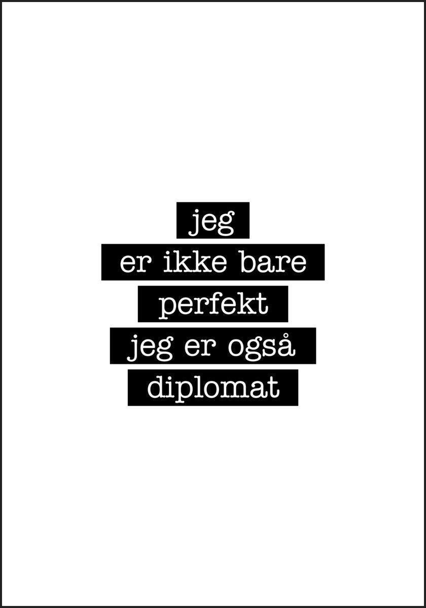 Diplomat - Jeg er ikke bare perfekt Plakat - Plakatbar.no