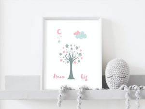 Dream big - søt plakat til de aller minste - Plakatbar.no