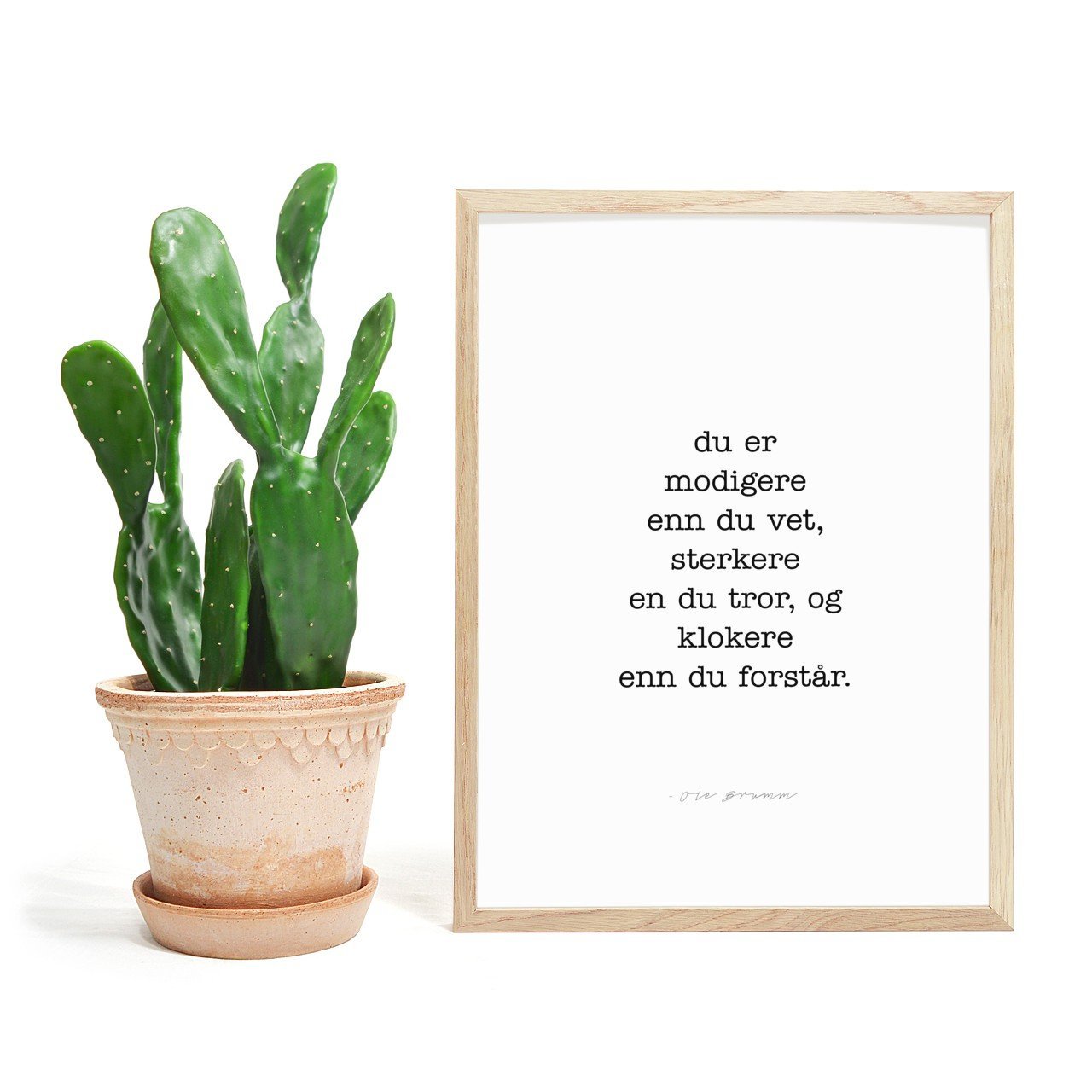 Du er modigere enn du vet. Sitat Plakat fra Ole Brumm - Plakatbar.no