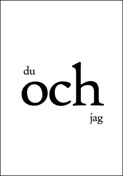 Du och jag (du og jeg) - koselig plakat - Plakatbar.no