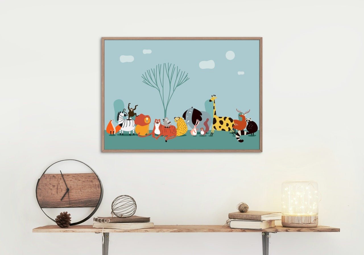 Dyrene i Afrika - Plakat til barnerommet - Plakatbar.no