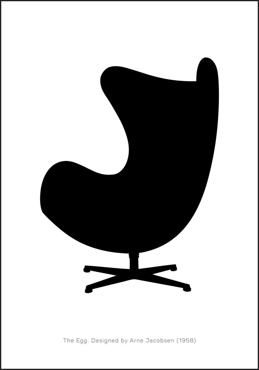 Stol Poster Egget - Stol designet av Arne Jacobsen (1958) poster – Plakatbar.no
