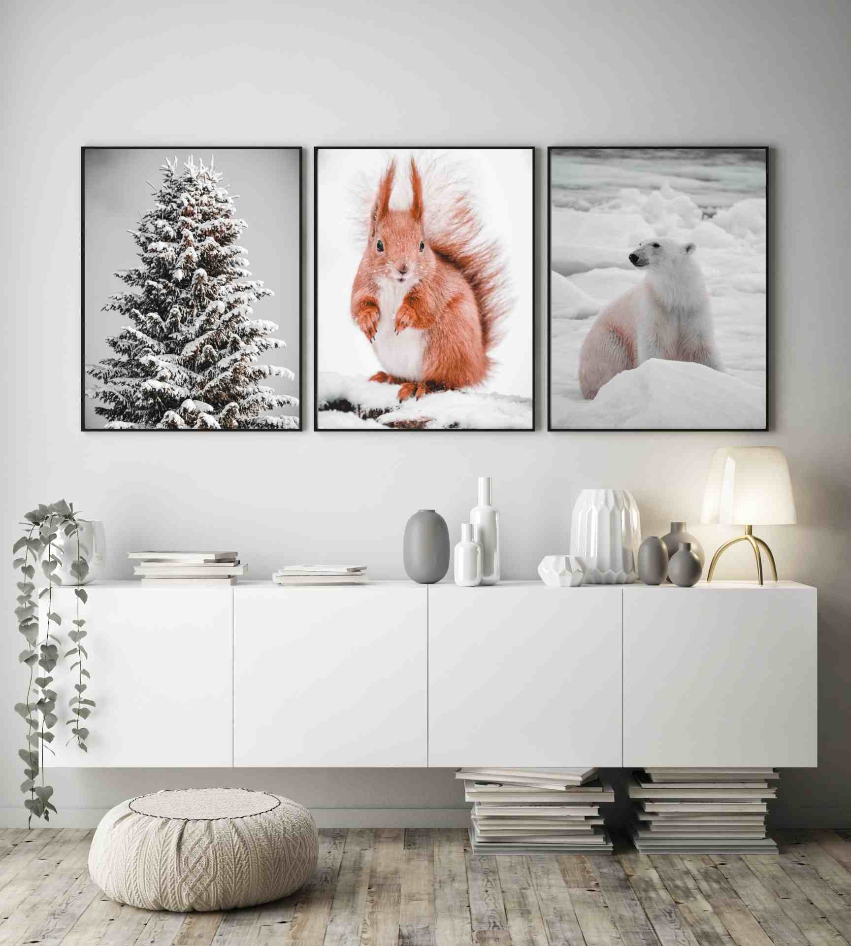 Ekorn - Koselig vinterplakat - Plakatbar.no