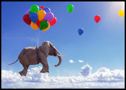 Elefant og ballonger - Plakat - Plakatbar.no
