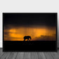 Elephant in a rainstorm at sunset poster - Plakatbar.no
